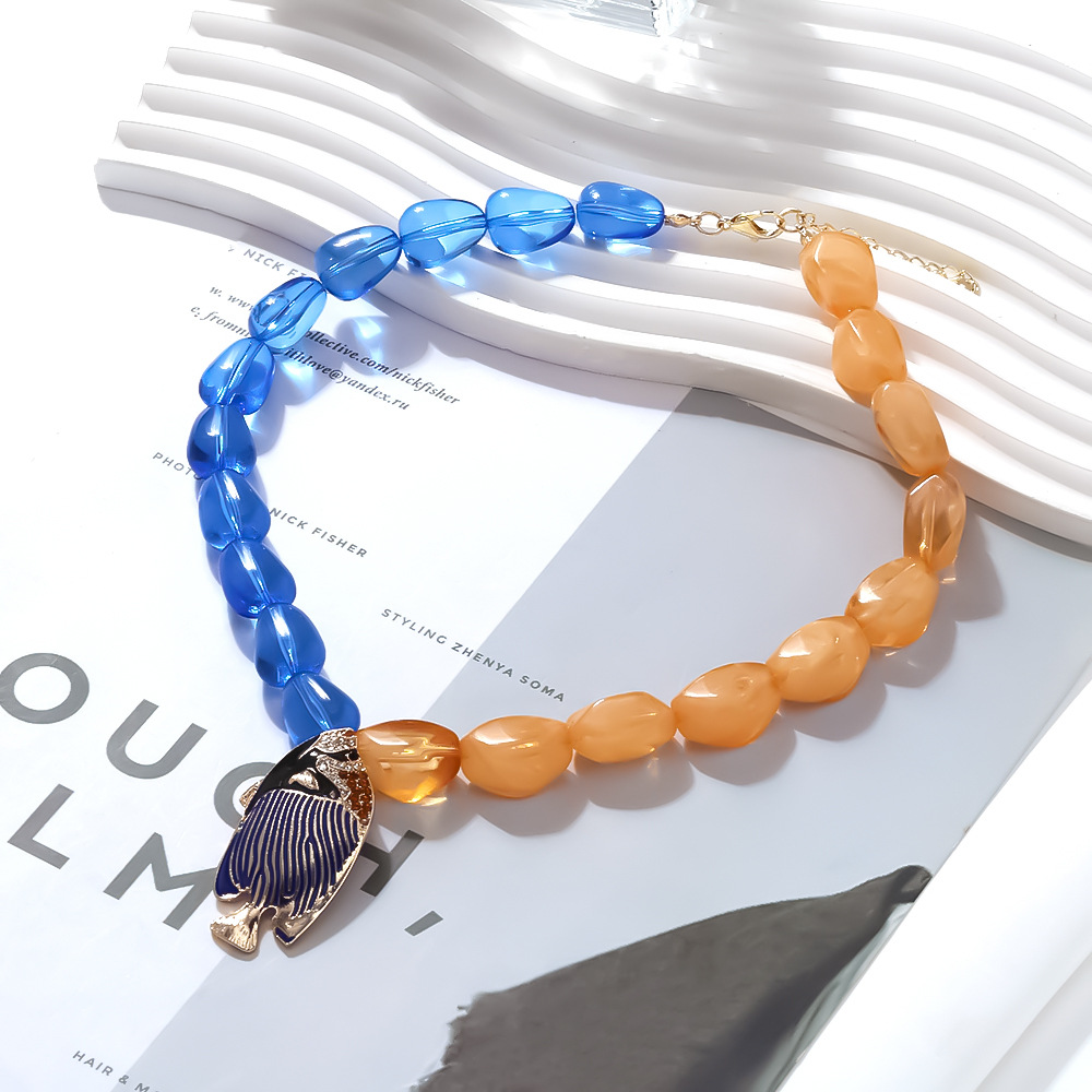 Fisch-Halsketten aus Harzperlenlegierung h5Bild4