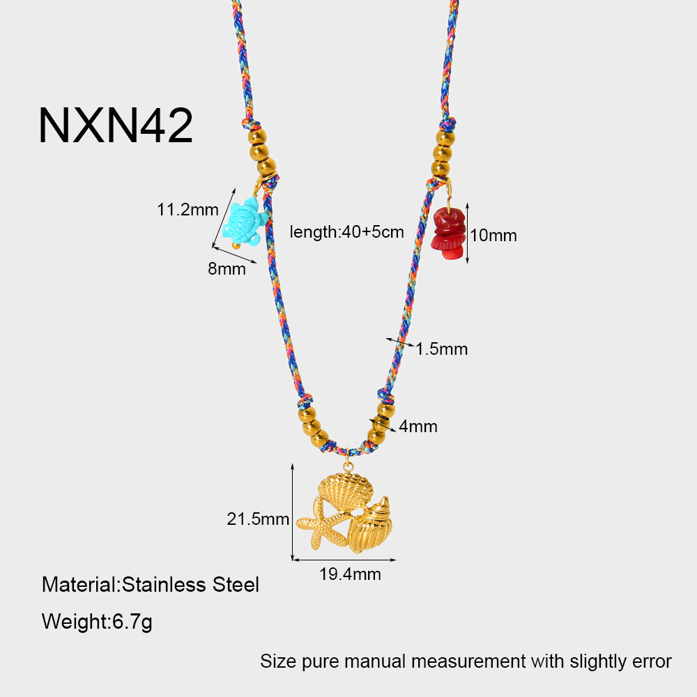 1 Pair Classic Series Bohemian Turtle Stainless Steel   Gold Color  Women's Pendant Necklaces