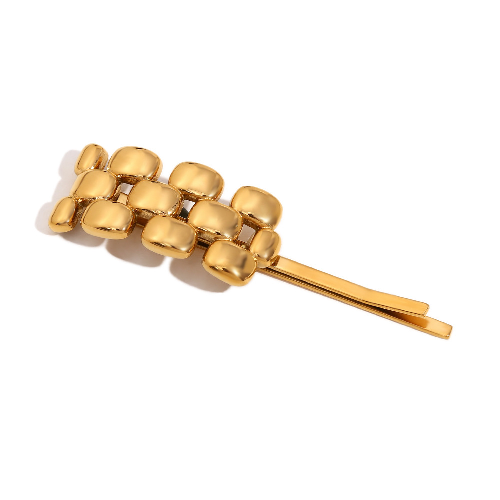 1 Piece Unique and Creative - shaped Gold - colored Stainless Steel Hair Clips