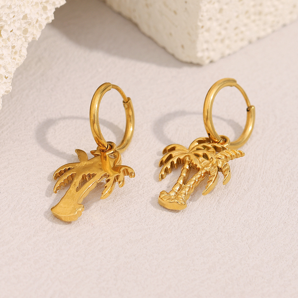 Romantic Series Vacation Plant Stainless Steel Women's Drop Earrings Picture4