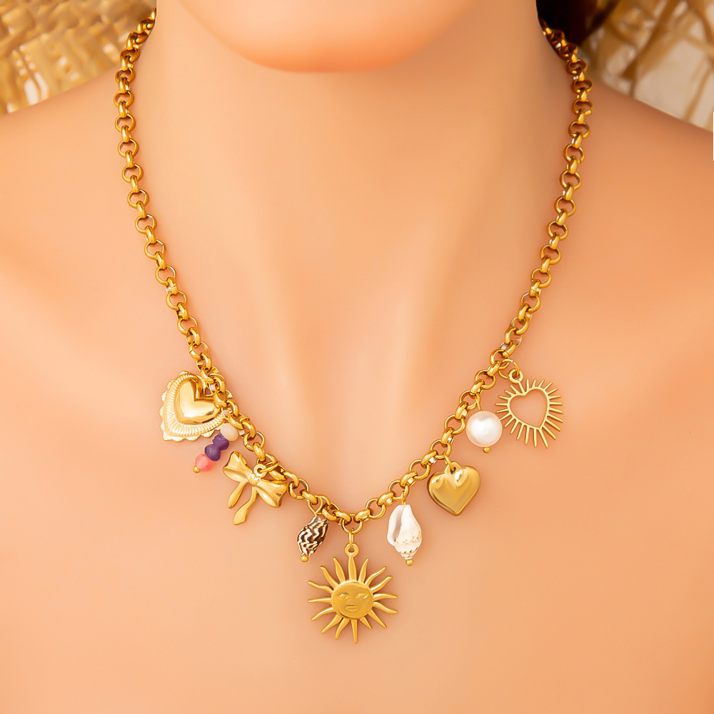 Stainless Steel Gold Color Pendant Necklaces h5Picture5