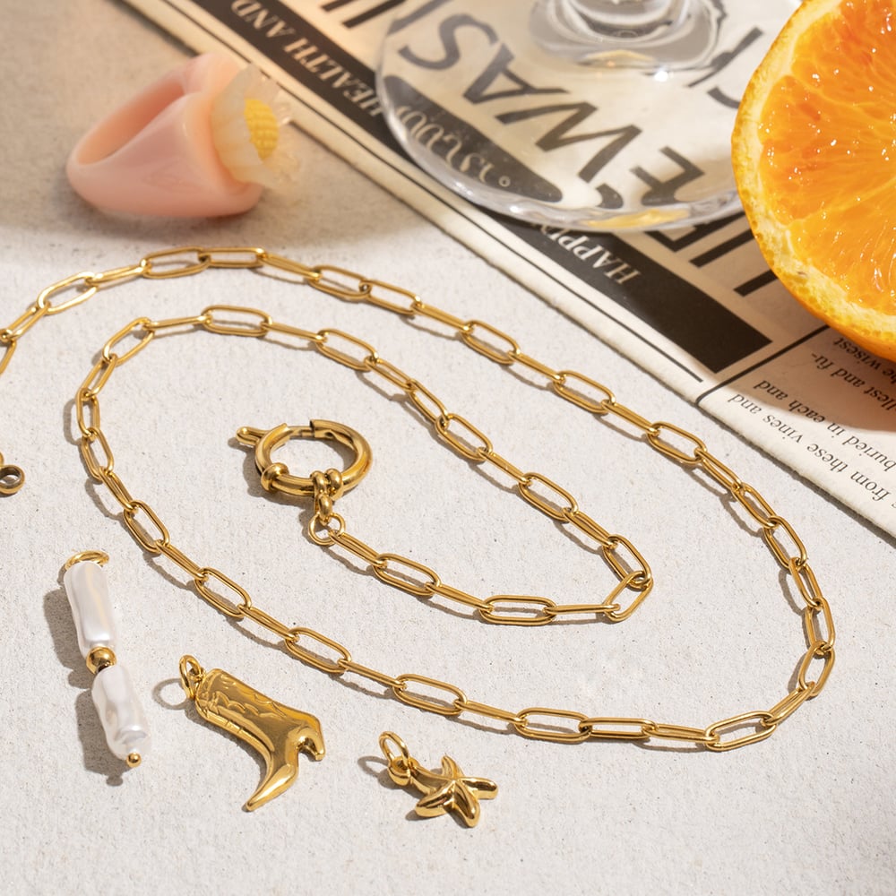 Simple Stainless Steel Gold Color Pendant Necklaces h5Picture2