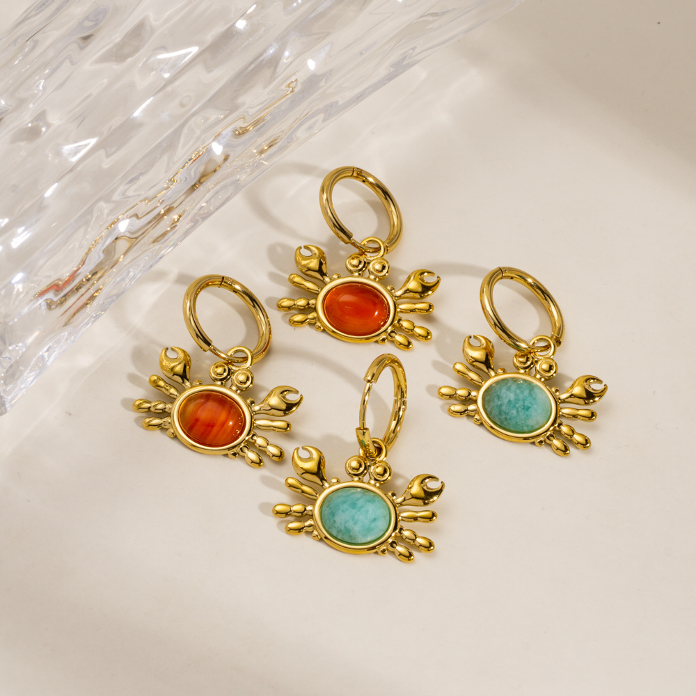 Ocean Series Damen-Ohrringe mit Krabbenmotiv, Edelstahl Bild3