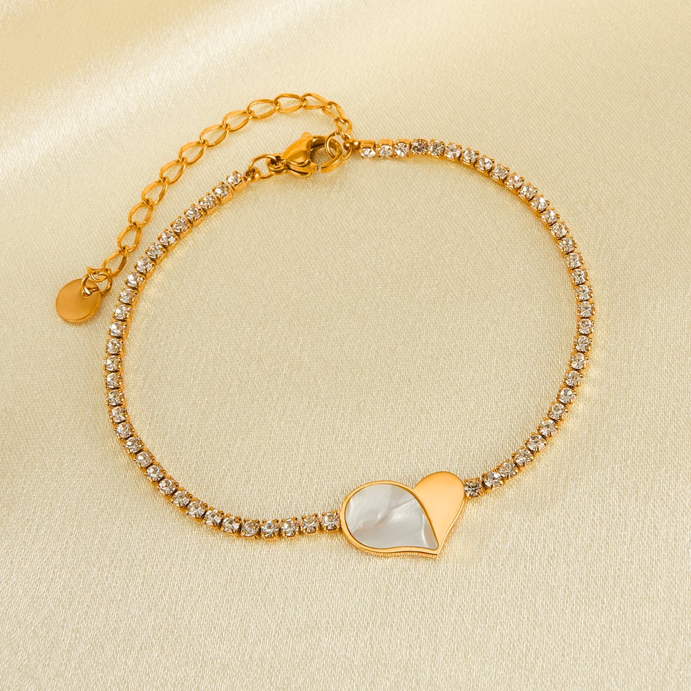 Herz Edelstahl Gold Farbe Charm Armbänder h5Bild2