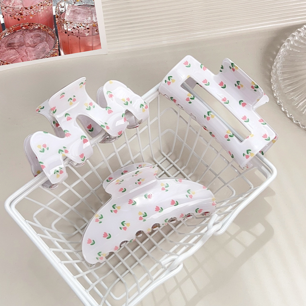 1 Pair Simple Series Casual Flower PVC Women's Hair Claws h5Picture3