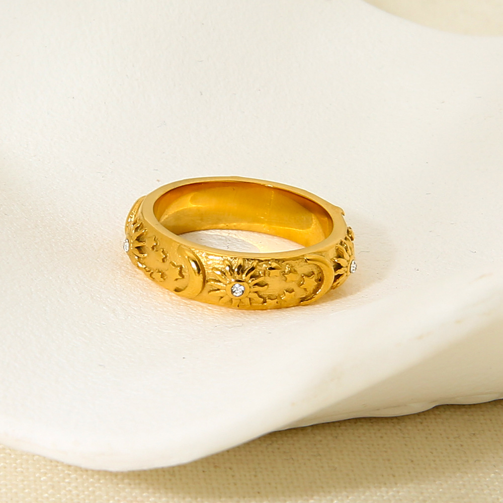 Luxurious Series Retro Sun Stainless Steel Statement Rings Picture4