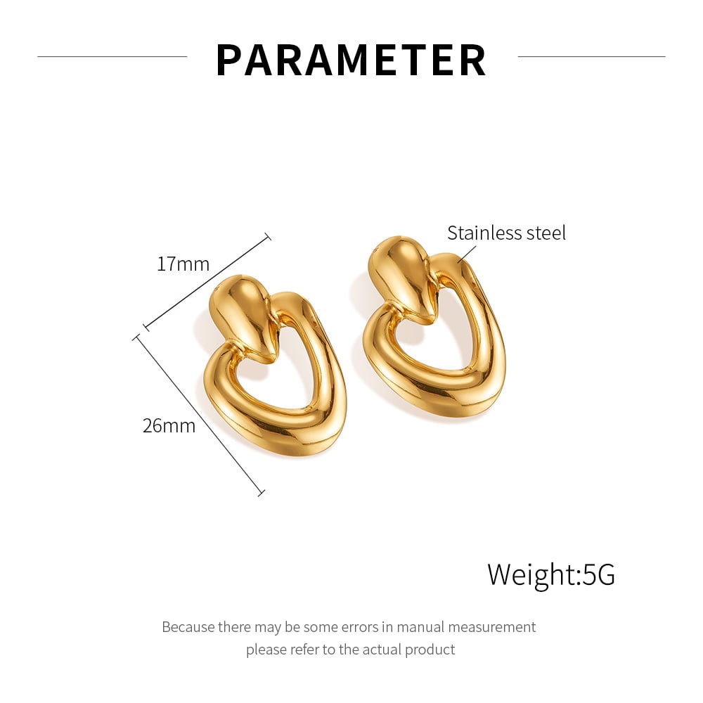 1 Paar Simple Series Daily Edelstahl Goldfarben Damen Ohrstecker Bild2