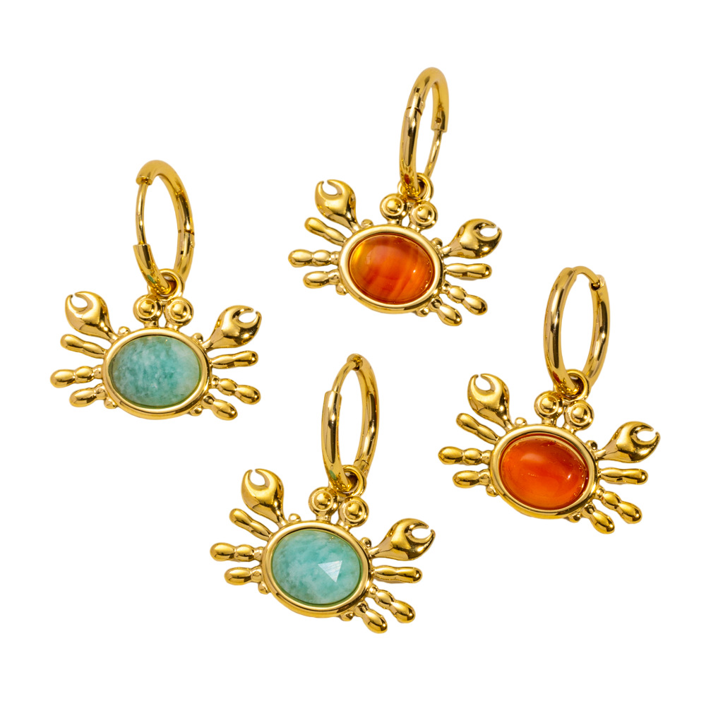 Ocean Series Damen-Ohrringe mit Krabbenmotiv, Edelstahl Bild5