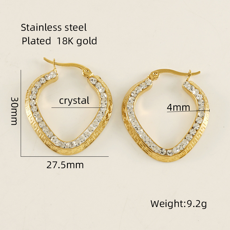 Classic Stainless Steel  Gold Color Hoop Earrings Picture2