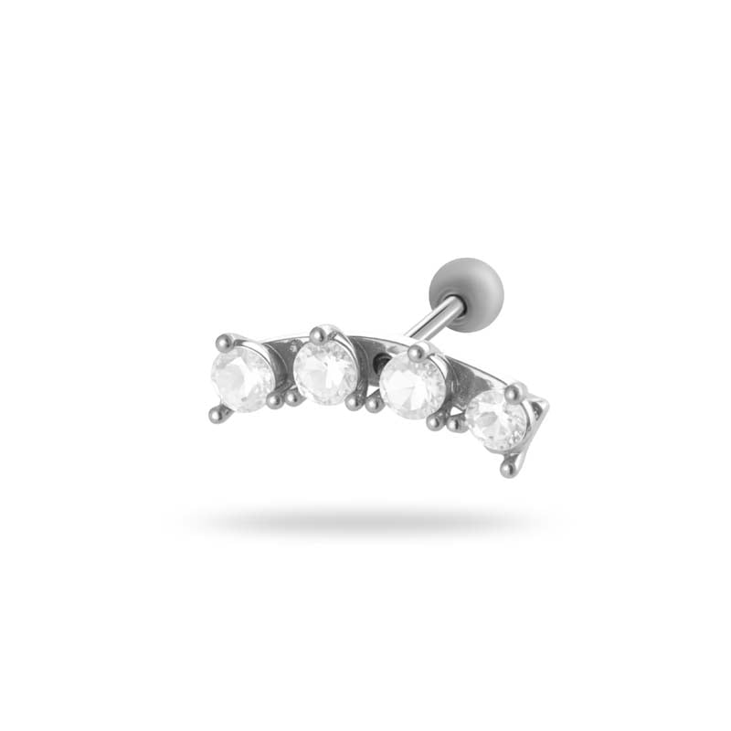 1 Piece Simple Series Simple Star Copper Gold Color Zircon Women's Piercings Earrings