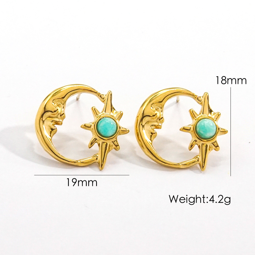 Simple Series Retro Geometric Stainless Steel Women's Stud Earrings