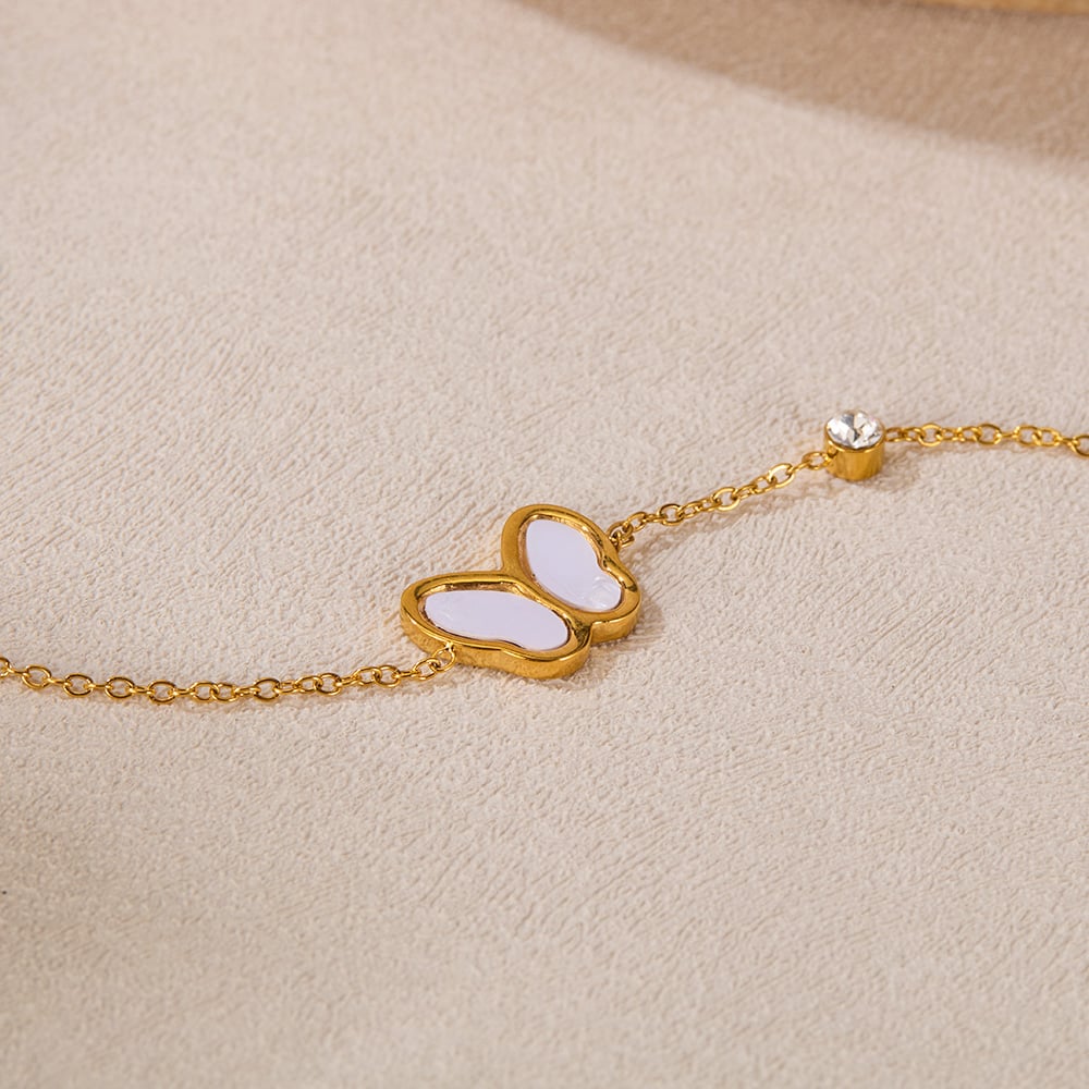 1 Stück Simple Series Daily Animal Edelstahl Goldfarben Damen Charm Armbänder h5Bild4