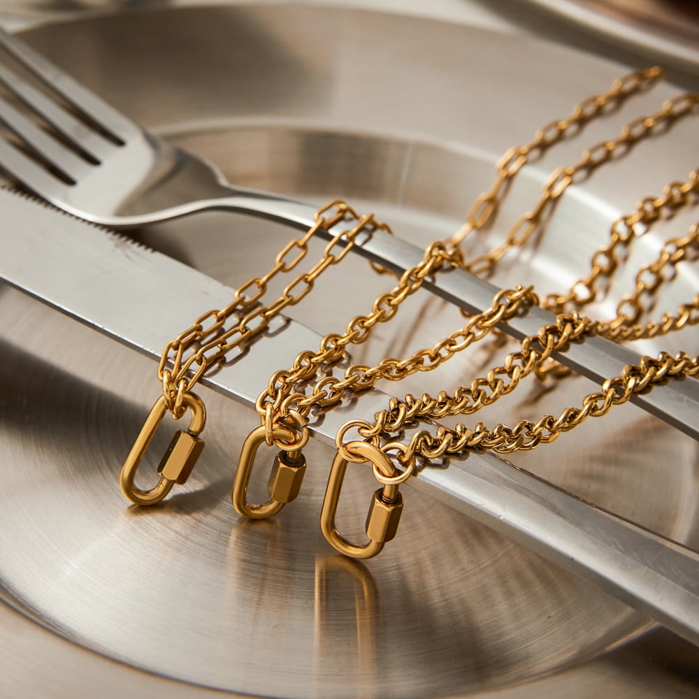 Simple Chain Stainless Steel Gold Color DIY Chain Necklaces h5Picture5