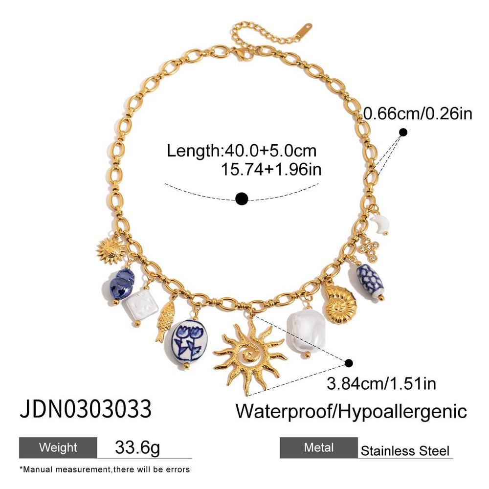 Romantic Stainless Steel Gold Color Pendant Necklaces h5Picture2