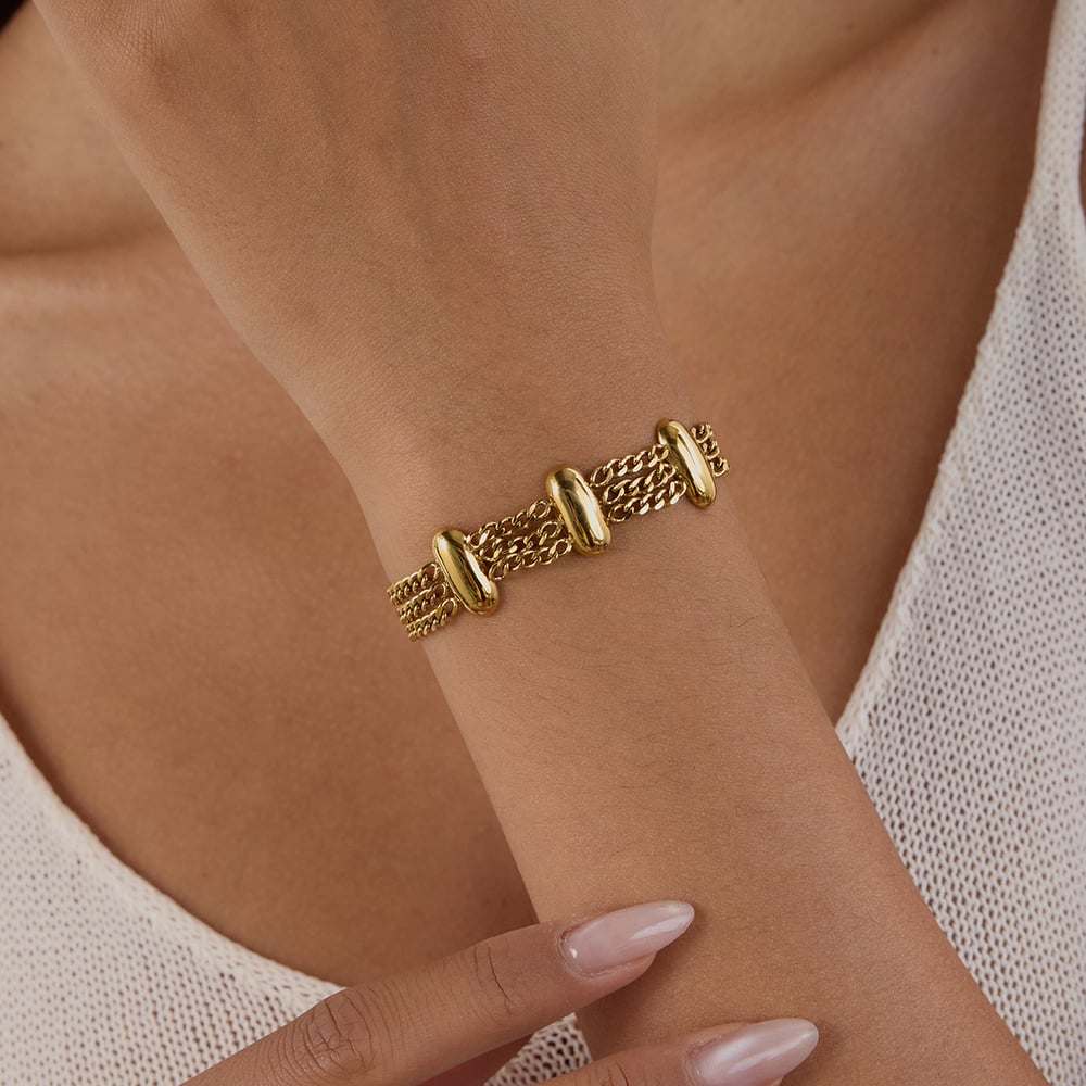 Stainless Steel Gold Color Chain Bracelets h5Picture4