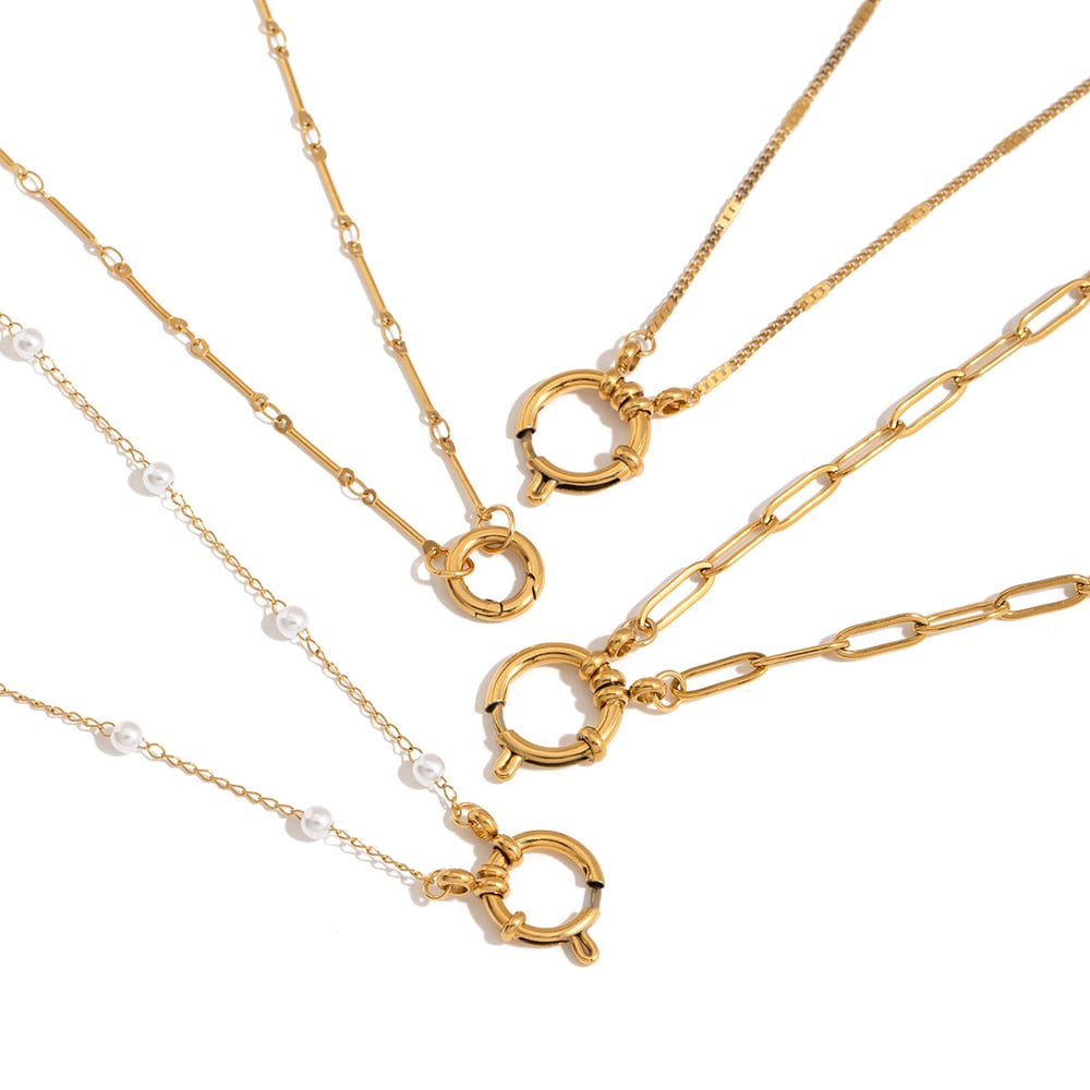 Simple Stainless Steel Gold Color Pendant Necklaces h5Picture5