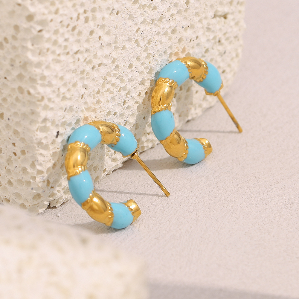 Elegant Retro Color Blocking Women's Earrings h5Picture6