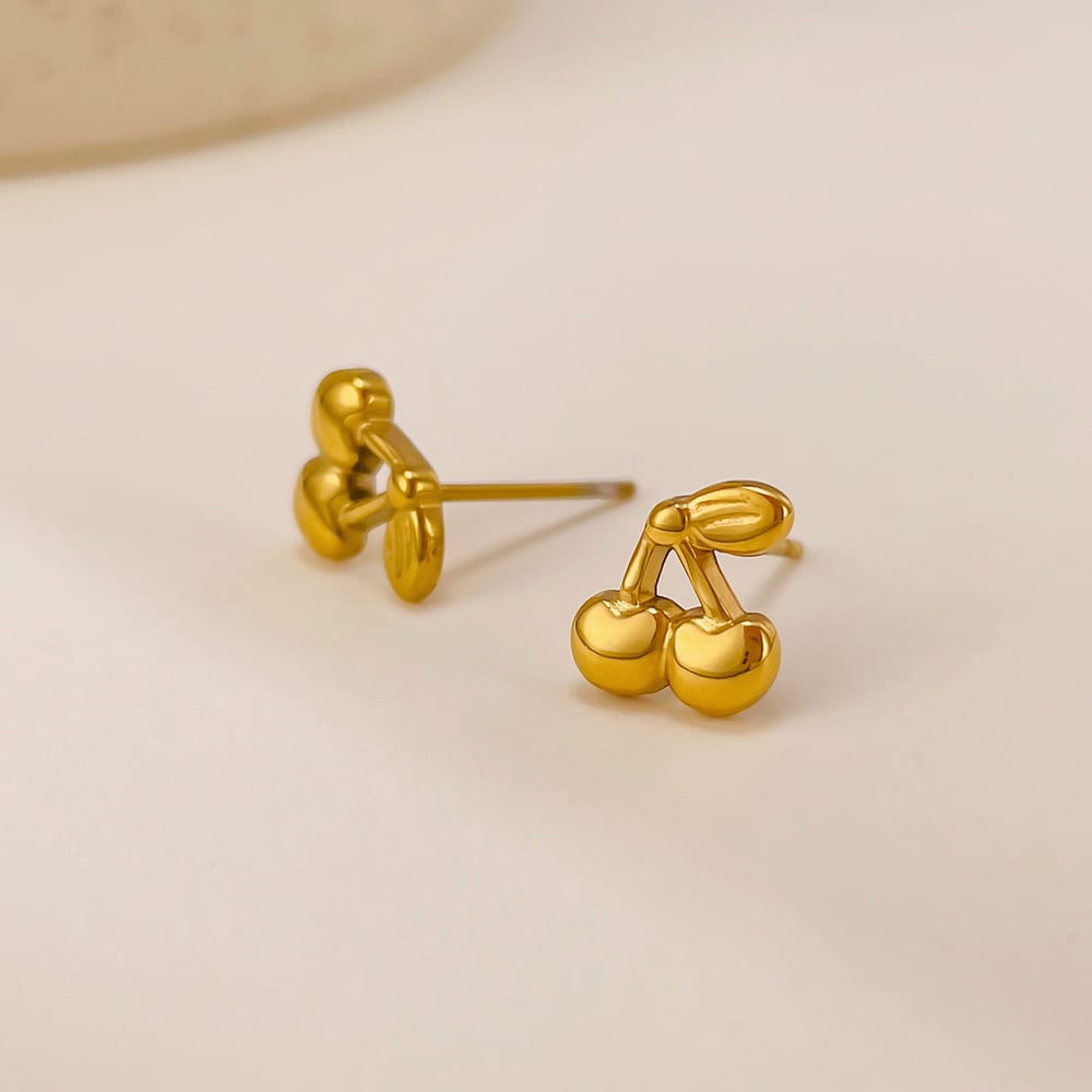 1 Paar Simple Series Daily Plant Edelstahl Goldfarben Damen Ohrstecker Bild4