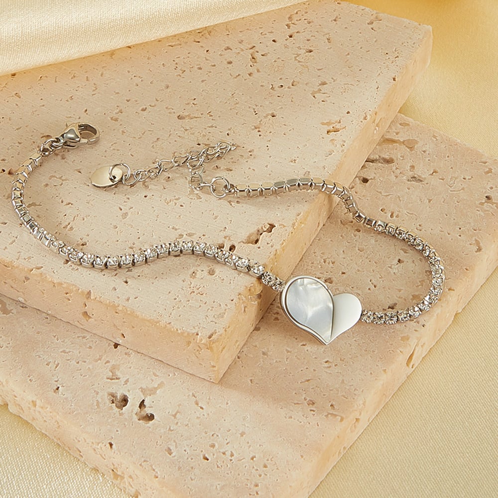 Herz Edelstahl Gold Farbe Charm Armbänder h5Bild5