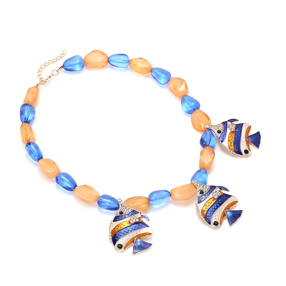 Urlaubs-Halsketten mit Fischperlen aus Kunstharz Bild4