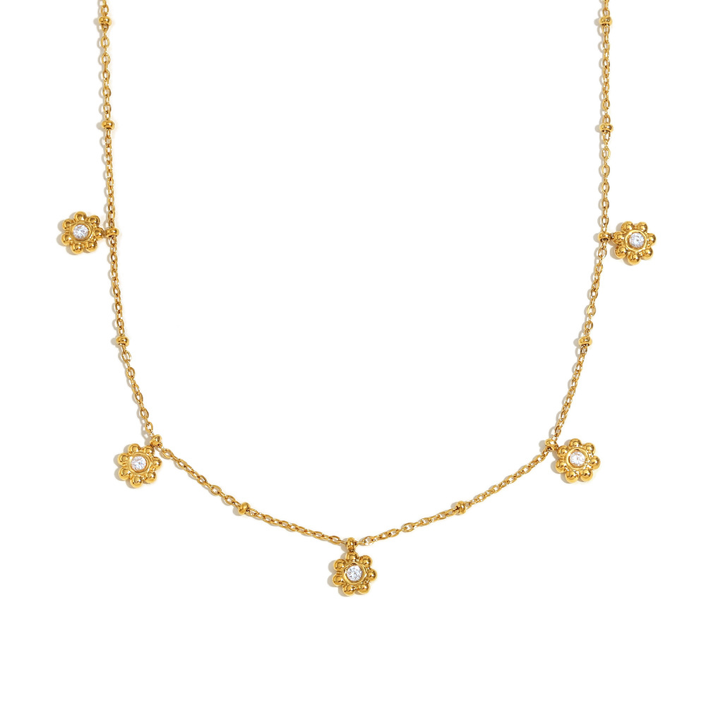 Simple Series Solid Color Stainless Steel Women's Chain Necklaces