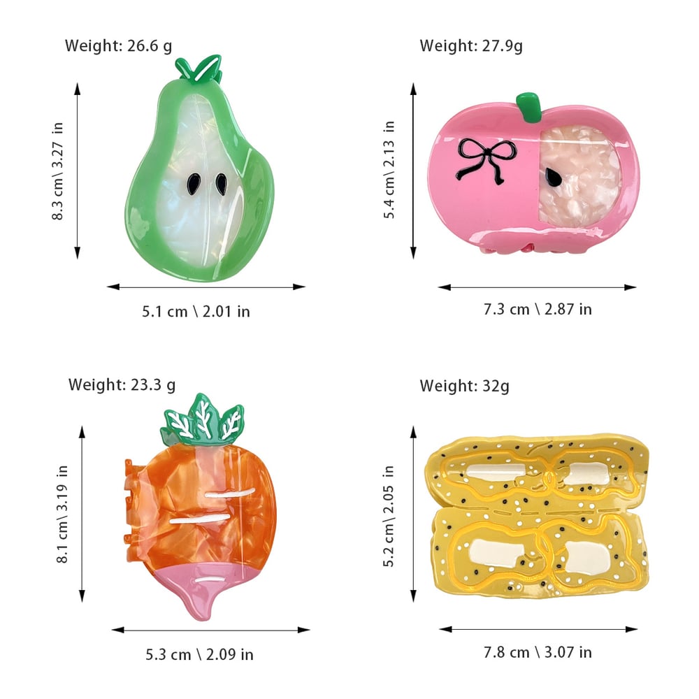 1 Pair Romantic Series Sweet Plant Acetate Women's Hair Claws h5Picture5