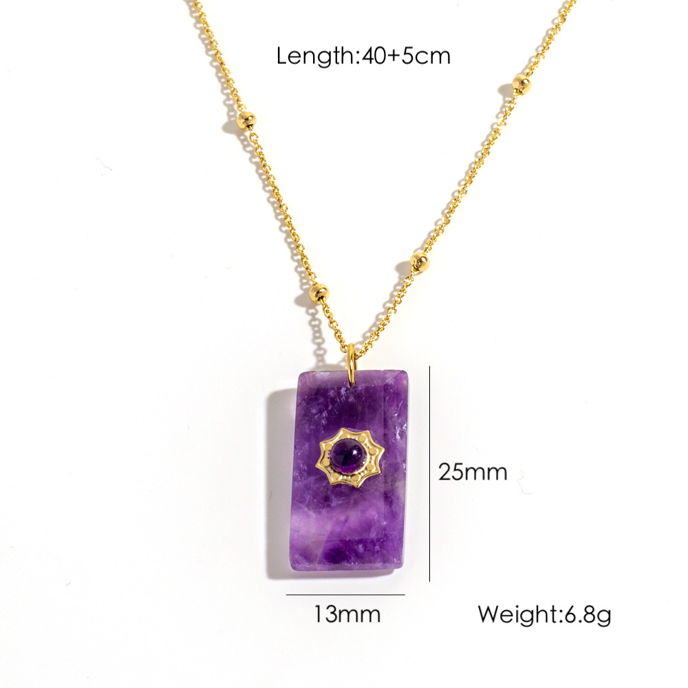 Simple Retro Natural Stone Pendant Women's Necklaces