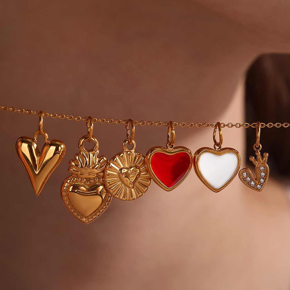 Heart Stainless Steel Gold Color DIY Pendants Picture4