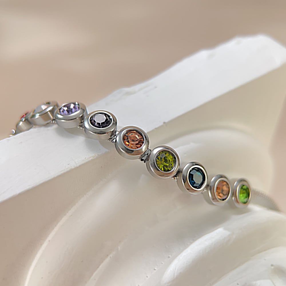 1 Stück Simple Series Tägliche geometrische Edelstahl Goldfarbene Damen-Kettenarmbänder Bild7