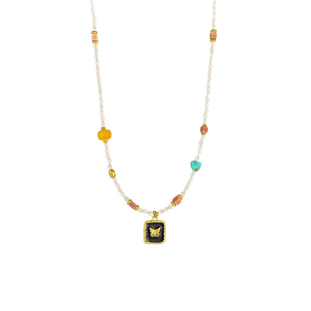 Exquisite Butterfly Beads Stainless Steel Women's Pendant Necklaces