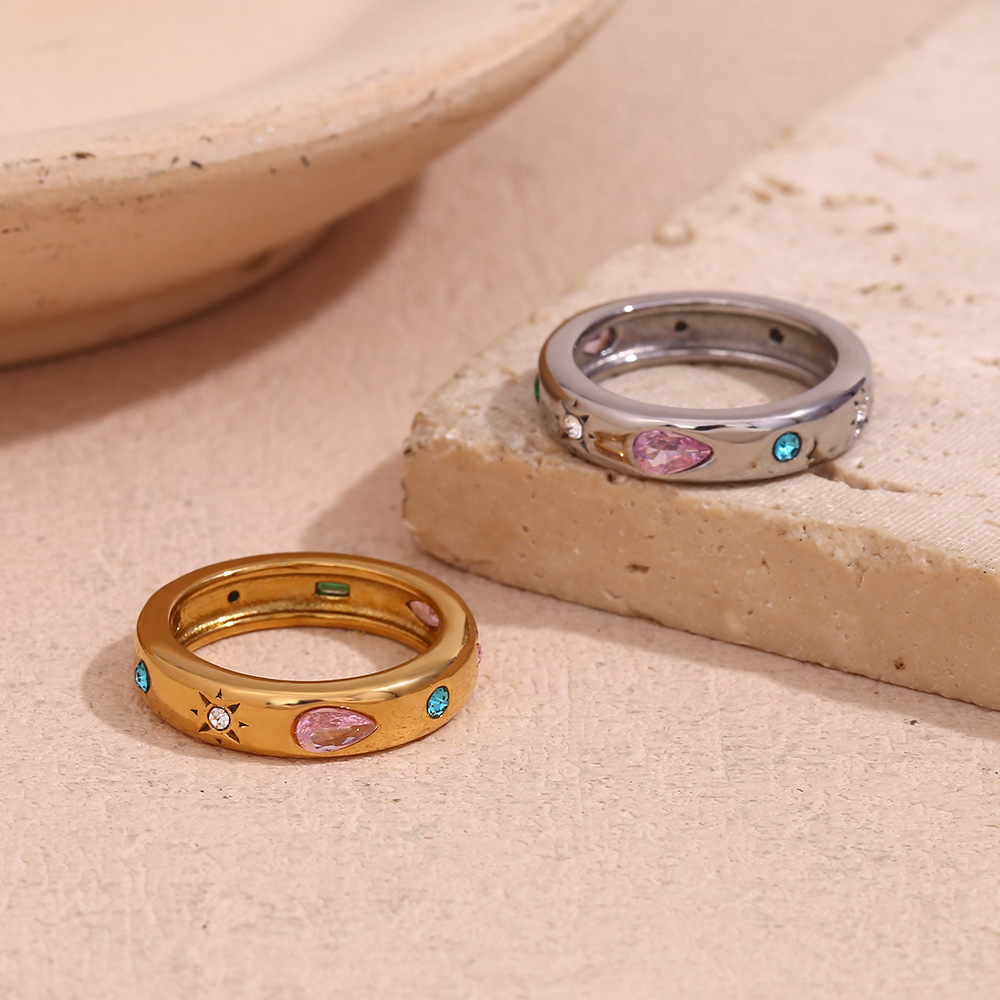 Luxurious Series Daily Mixed Color Stainless Steel Single Rings Picture6