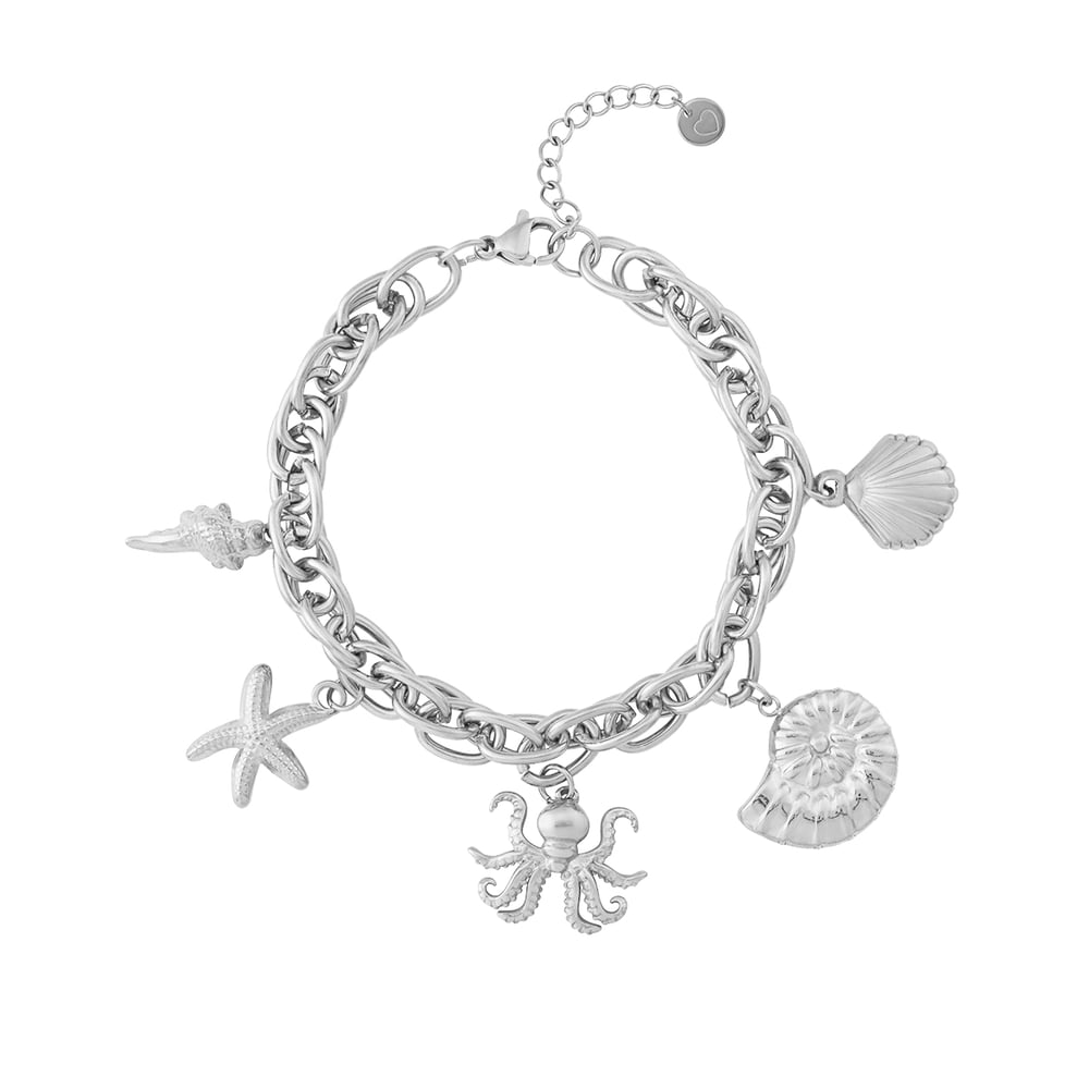 Octopus Oceanic Stainless Steel Gold Color Women's Charm Bracelets 