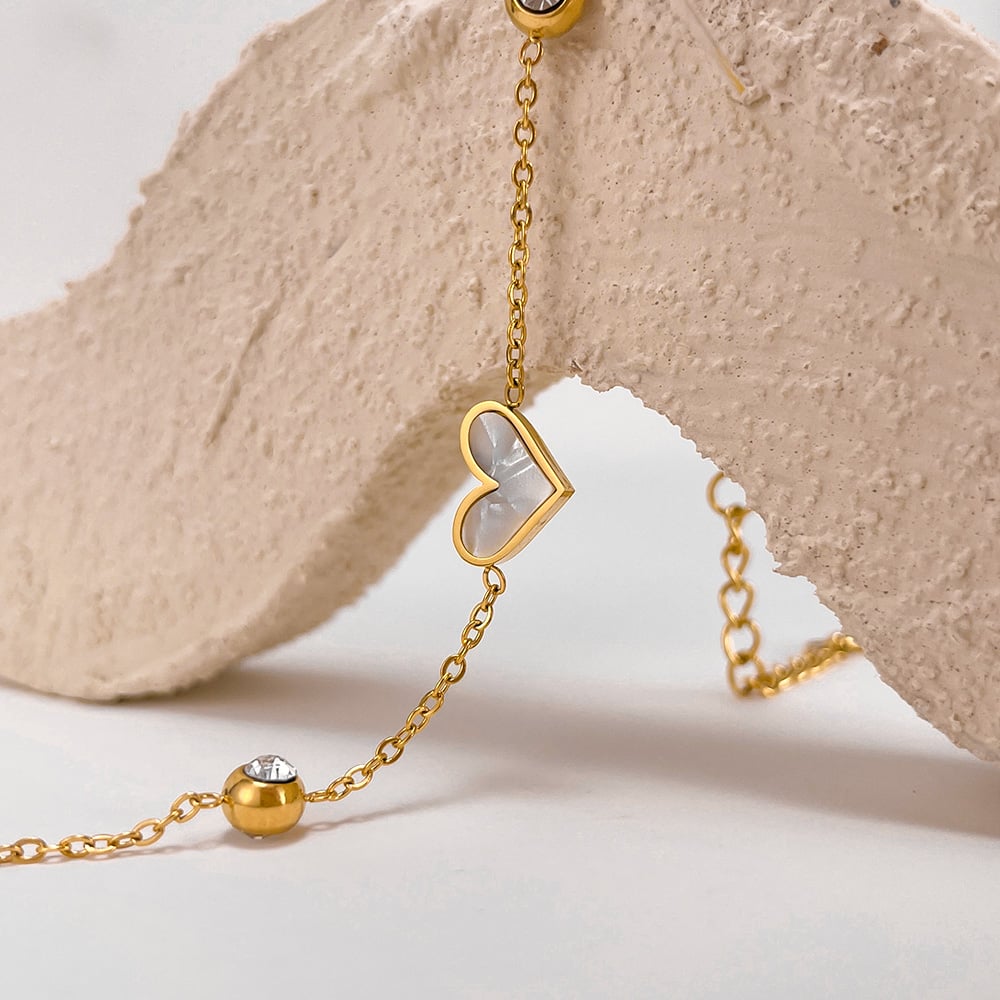 Herz Edelstahl Gold Farbe Shell Charm Armbänder Bild6