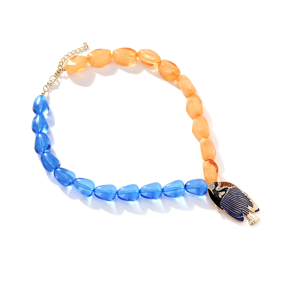 Fisch-Halsketten aus Harzperlenlegierung h5Bild2