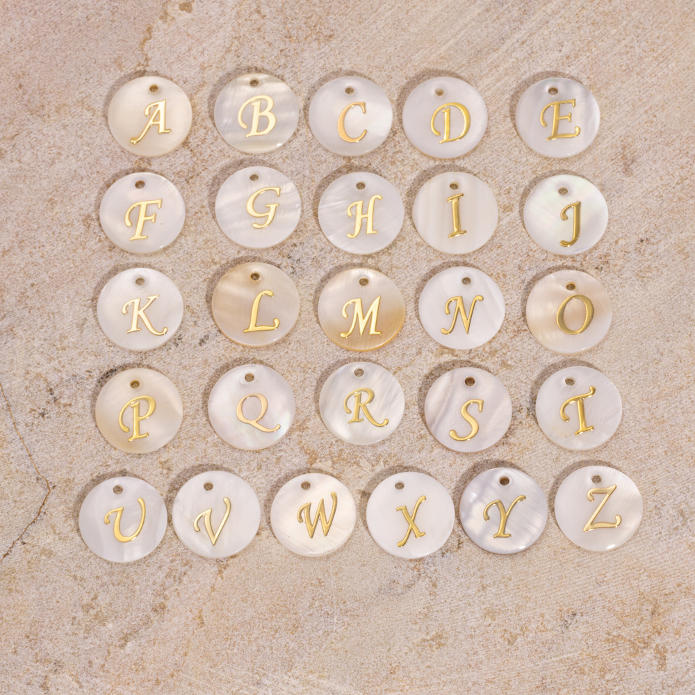 Simple Retro Shell - shaped Alphabet DIY Pendant h5Picture3