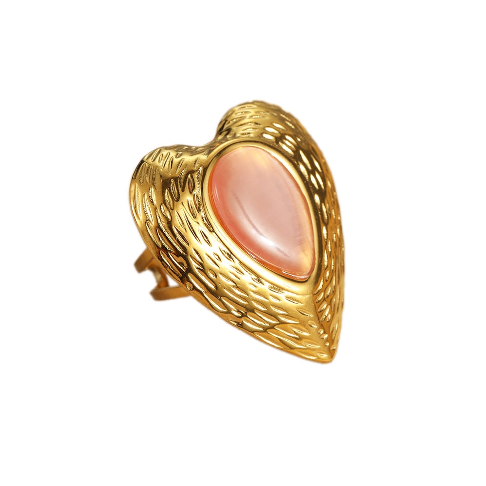 1 Pair Simple Series Daily Heart Stainless Steel Women's Adjustable Rings h5Picture5