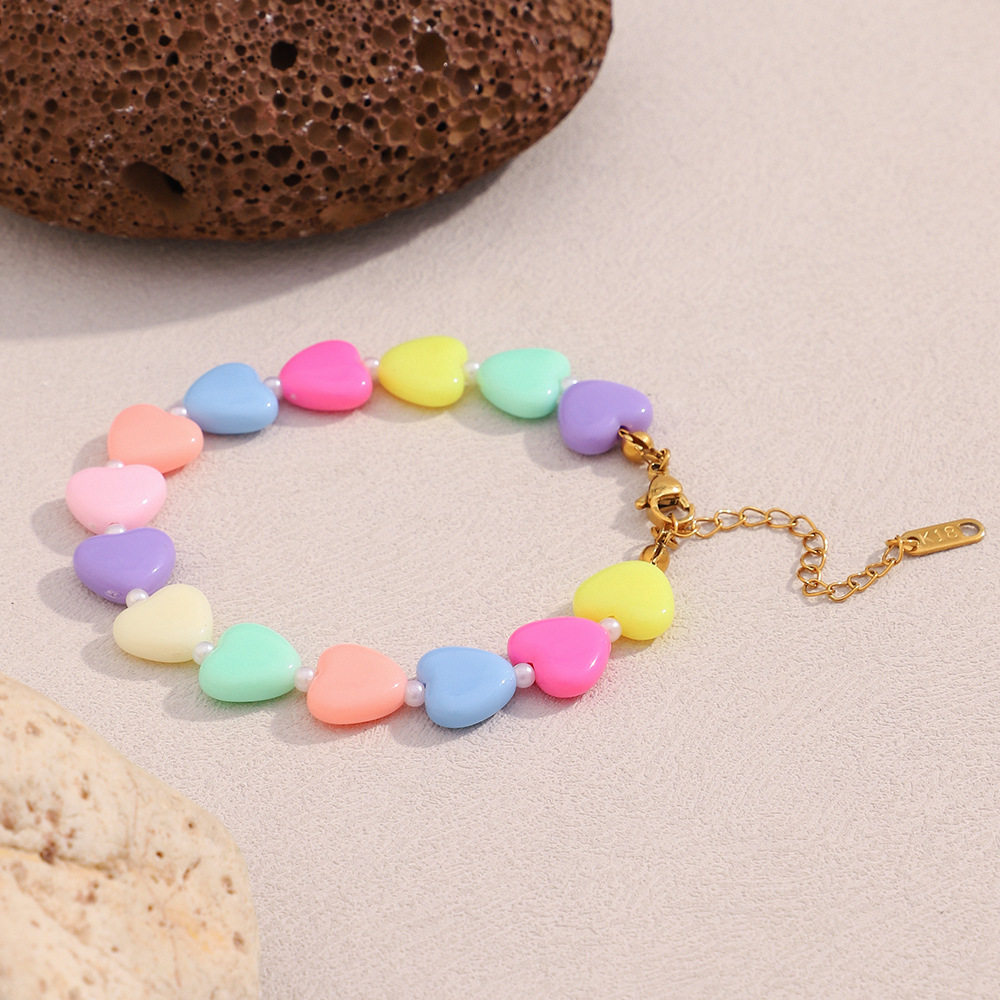 Romantic Series Sweet Heart Acrylic Women's Beaded Necklaces h5Picture3