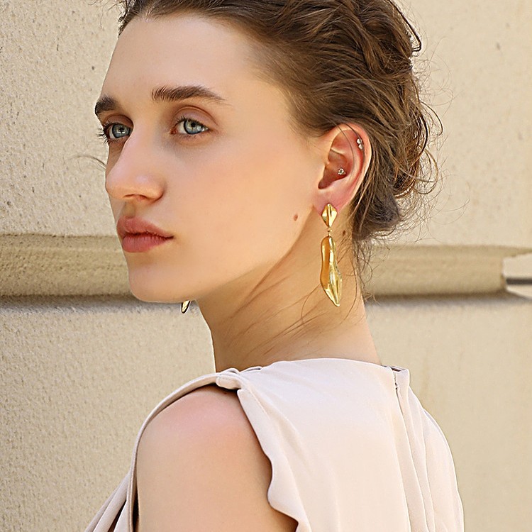 Casual Solid Color Stainless Steel Women's Drop Earrings Picture3