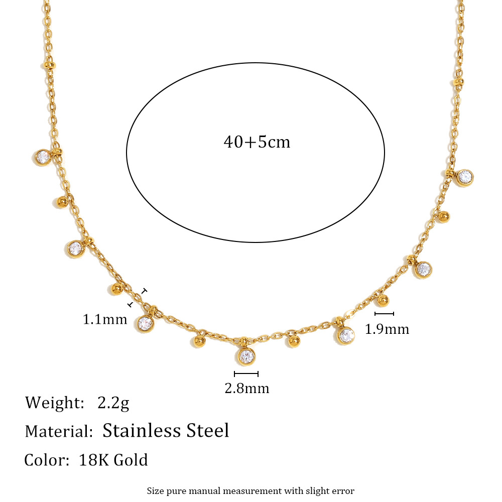 Elegant Solid Color Stainless Steel Women's Chain Necklaces Picture4