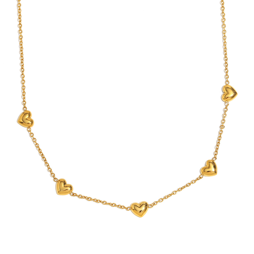 Simple Series Tägliche einfarbige Edelstahl-Kettenhalsketten für Damen