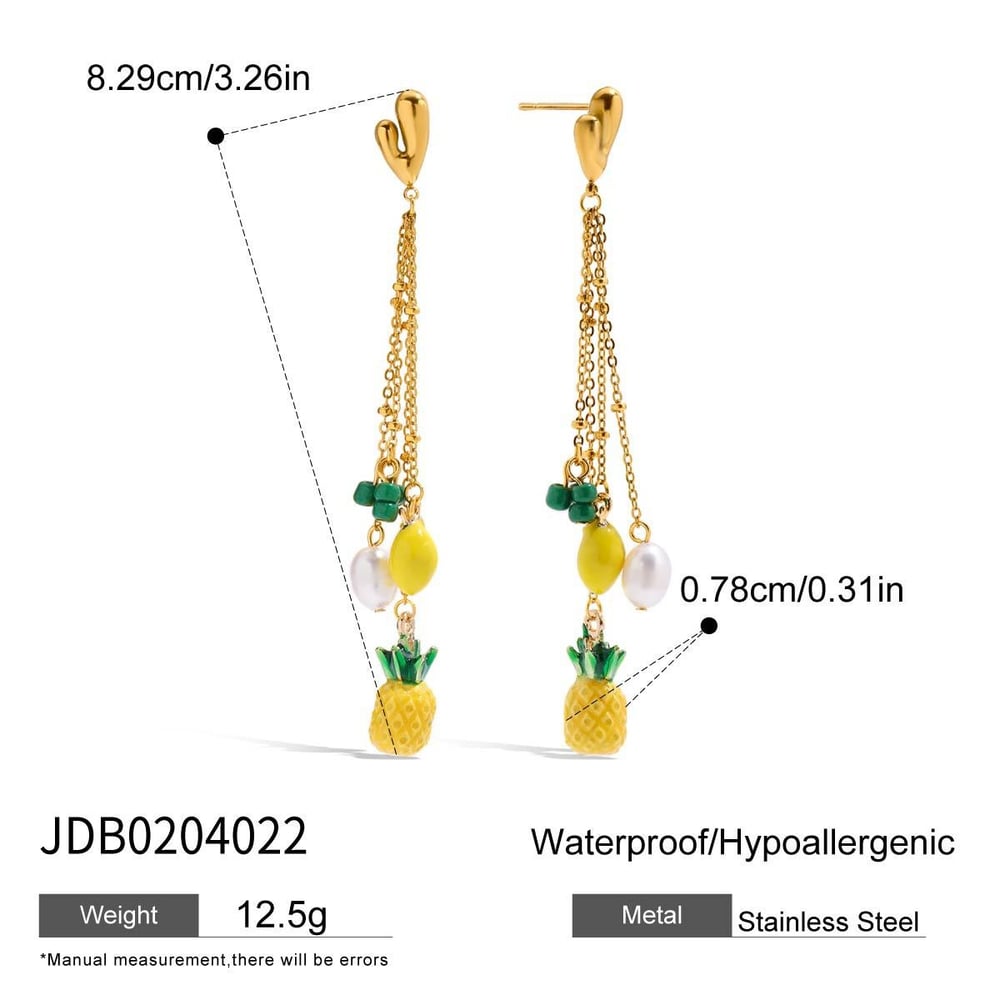 Cute Fruit Gold Color Dangle Earrings h5Picture2