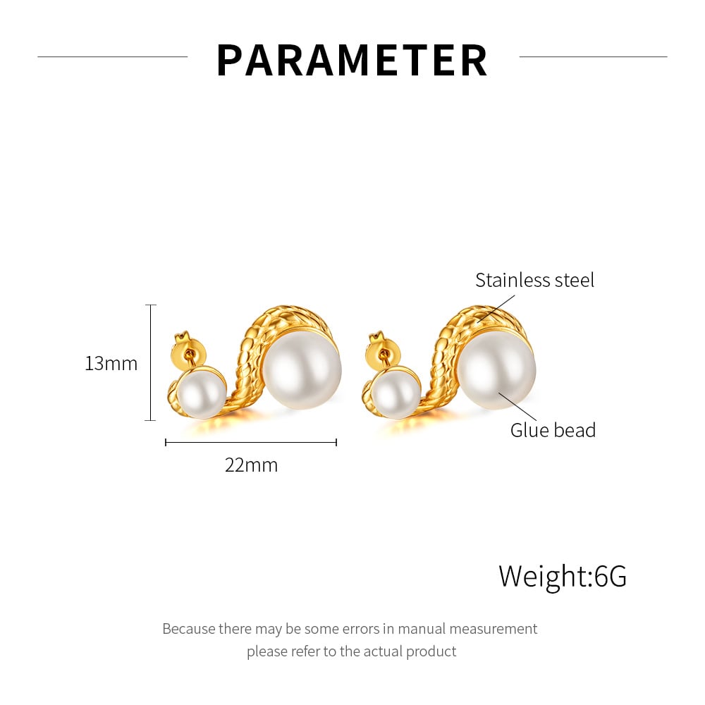 1 Paar Simple Series Tägliche geometrische Edelstahl Goldfarbene Damen-Ohrstecker Bild9