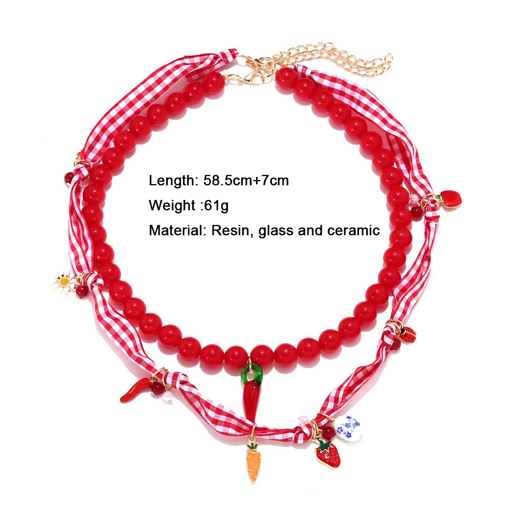 Cute Fruit Resin Layered Necklaces