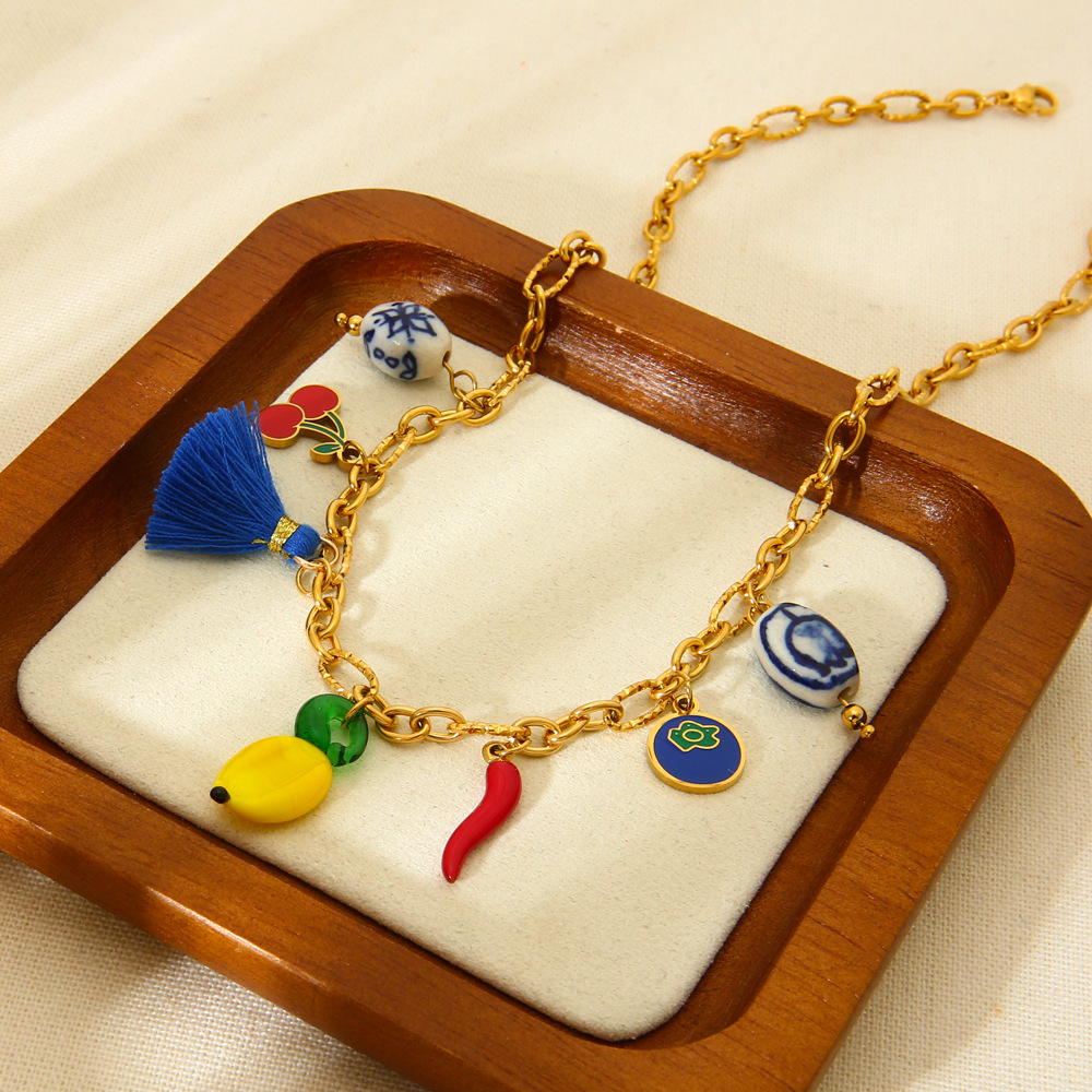 Sweet Fruit Series DIY Stainless Steel Pendant Necklaces h5Picture4