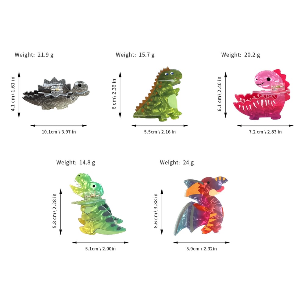 1 Piece Cute Little Dinosaur Acrylic Women's Hair Claws h5Picture5