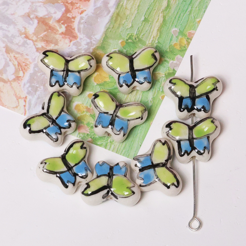 1 Piece Butterfly Ceramics DIY Jewelry Bead