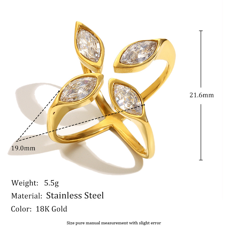 1 Piece Daily Geometric Stainless Steel Statement Rings h5Picture2
