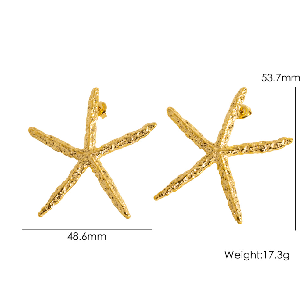 Stylish Solid Colored Starfish Stainless Steel Women's Stud Earrings