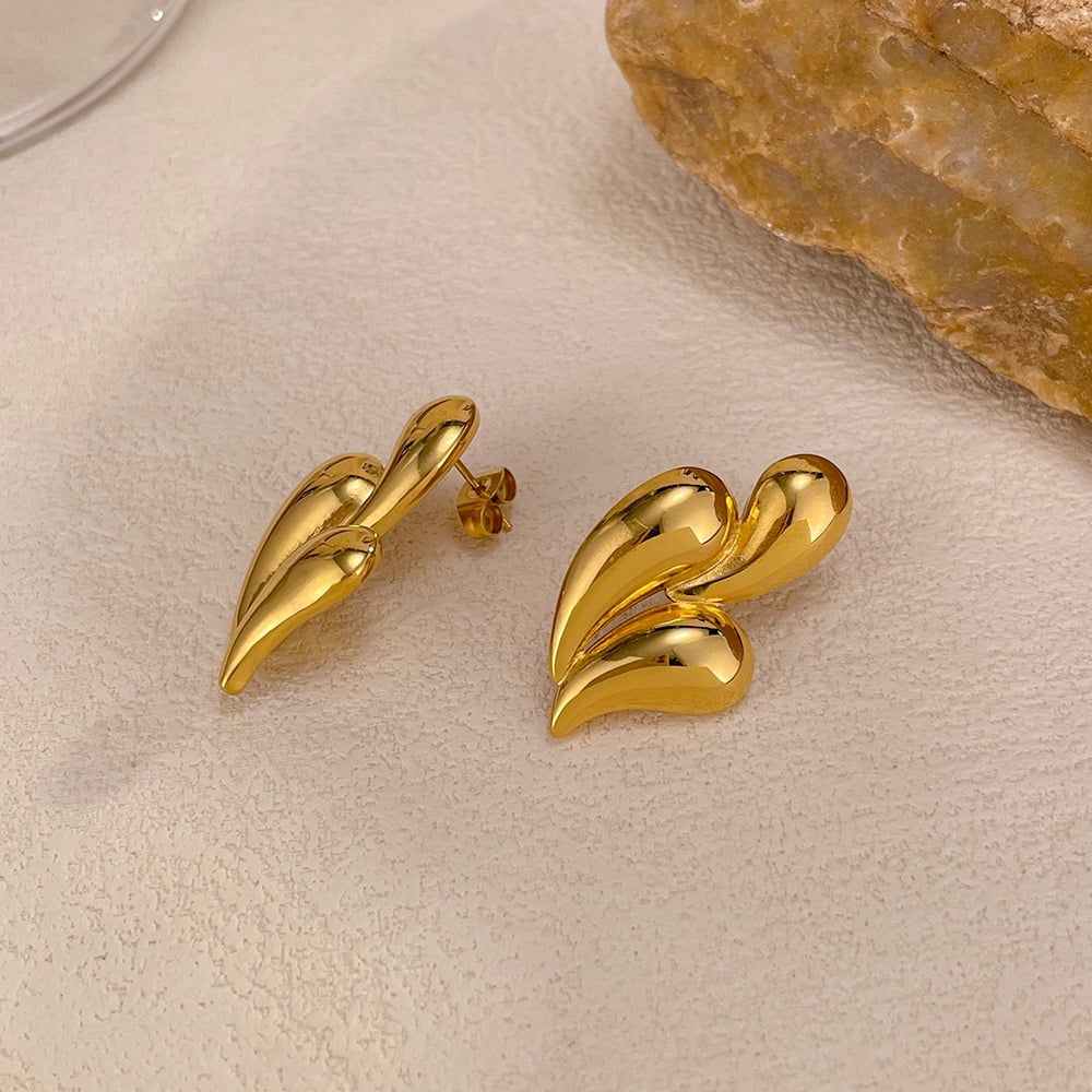 1 Paar Simple Series Daily Droplet Edelstahl Goldfarben Damen Ohrstecker Bild6