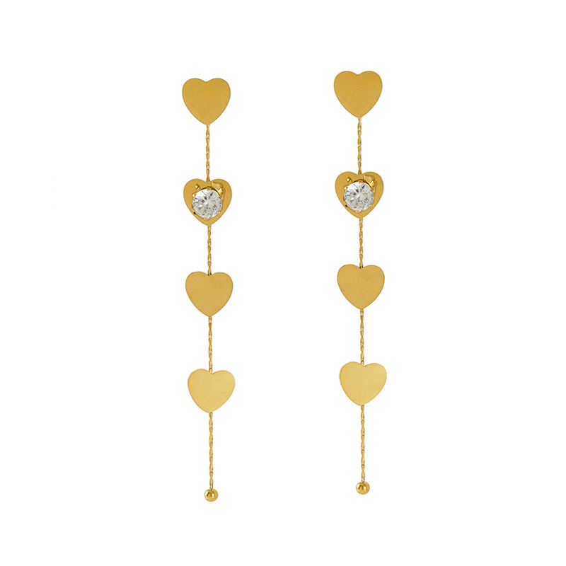 Tassel Stainless Steel Gold Color Dangle Earrings